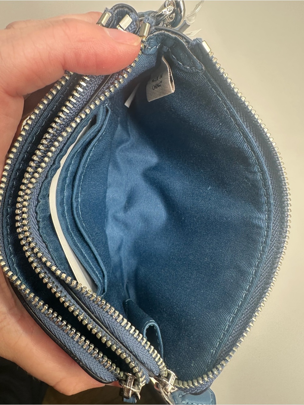 Coach Blue Leather Zip Wristlet Wallet - Picture 10 of 12